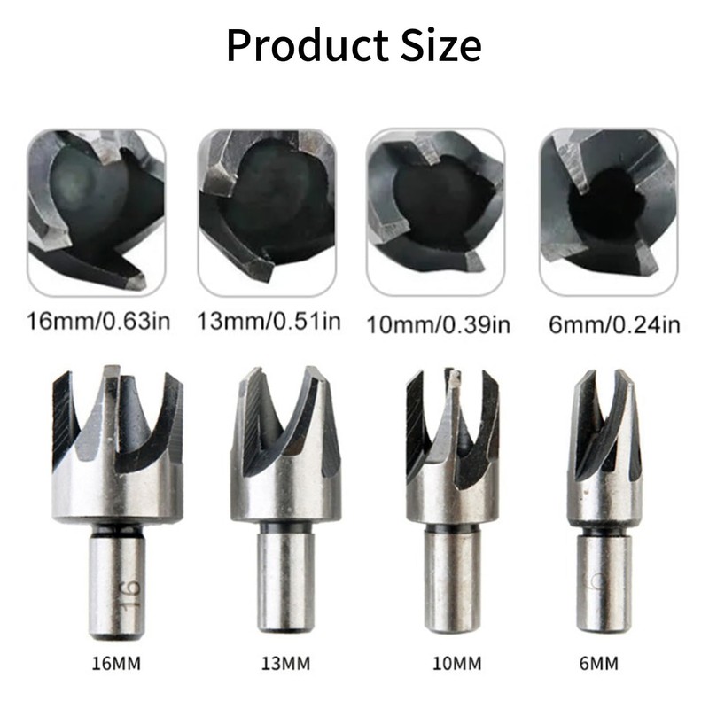 HLJMRD 15Pcs Countersink Drill Bit Set, Wood Plug Cutter Set,