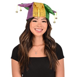 Beistle S60702AZ2, 2 Piece Glitz 'N Gleam Jester Hats, One Size Fits Most