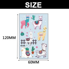 Tslinc Children's Tattoo 10 Sheets Alpaca Tattoo Set, Temporary Tattoos, Children's Stickers, Waterproof Children's Tattoos, Alpaca Stickers for Girls/Boys, Children's Birthday Party Bag Party (Alpaca)