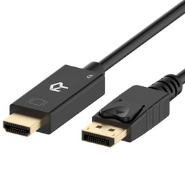 Rankie DisplayPort (DP) to HDMI Cable, 4K Resolution Ready, 10 Feet (Black)
