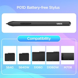 P01D Battery-Free Stylus for Ugee M708 V3/S640/S640W/S1060/S1060W Drawing Tablet