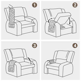 Meeall Armchair Caddy & Remote Control Holder for Couch & Recliner | Non-Slip Armrest Organizer with 6 Pockets for TV Remote, Phone, Tablet, Magazine & More, 19 x 35 Inches, Gray