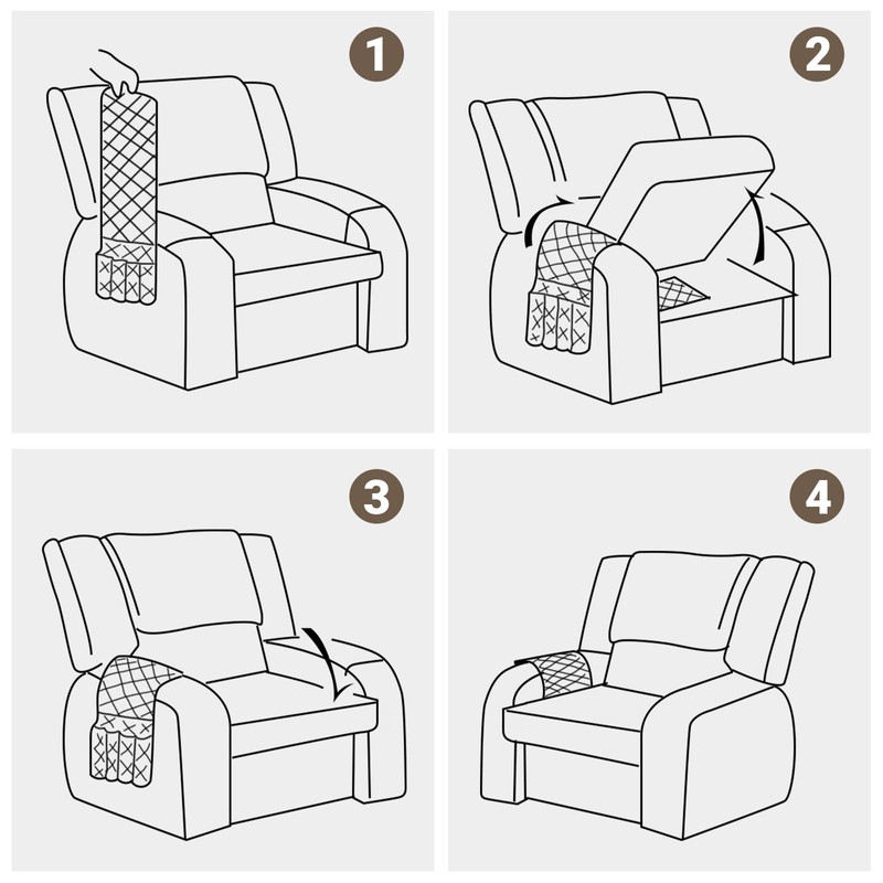 Meeall Armchair Caddy & Remote Control Holder for Couch &
