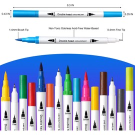 100 Colors Art Markers for Coloring,Coloring Pens,Dual Brush Tip Markers for Drawing,Fine Tip Pens for Art,Journaling,Doodling & Lettering