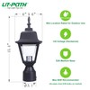 LIT-PaTH Outdoor Post Lighting Fixture Pole Lantern, E26 Medium Base