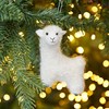 Felt Alpaca Christmas Decoration - Felted Ornament - Wool Christmas