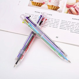 6 Pack 1 mm 6-in-1 Ballpoint Pen Multicoloured Ballpoint Pen 6 Colours Retractable Pens for Office School Accessories Students Children Gift Children's Pen Pressure Pen Multifunctional Marker Colour