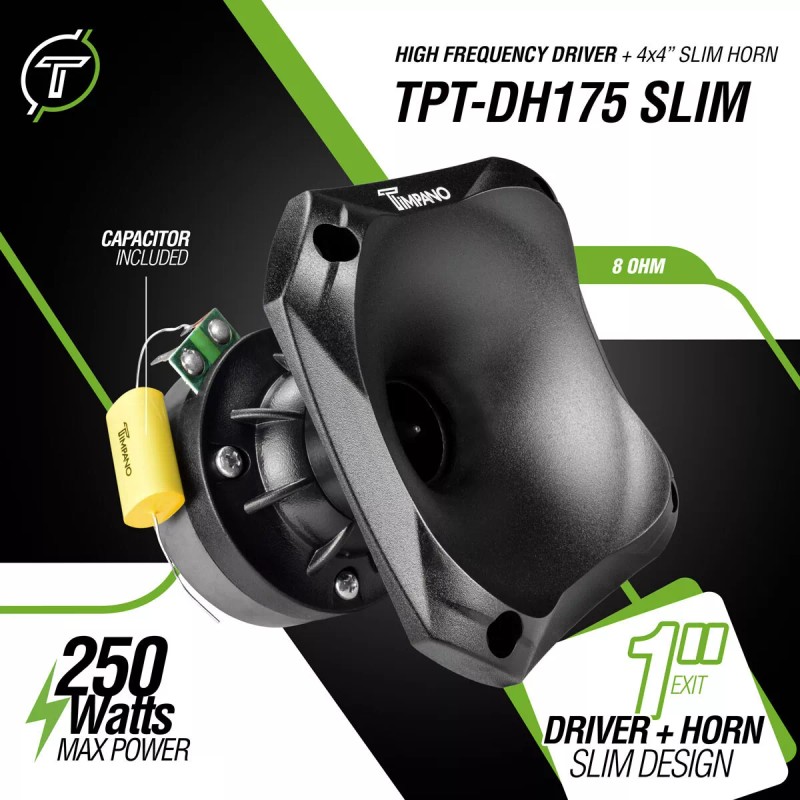 TIMPANO AUDIO (2) TIMPANO TPT-DH175 SLIM 500W 8 OHM 1"