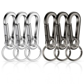 Alethron Keyring Carabiner, Pack of 6 Metal Carabiner Hooks Key Ring Small Key Carabiner Key Carabiner for Car Keys Backpacks Charms
