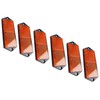 6 x Orange Amber Large Rectangular Reflectors Driveway Gate Fence