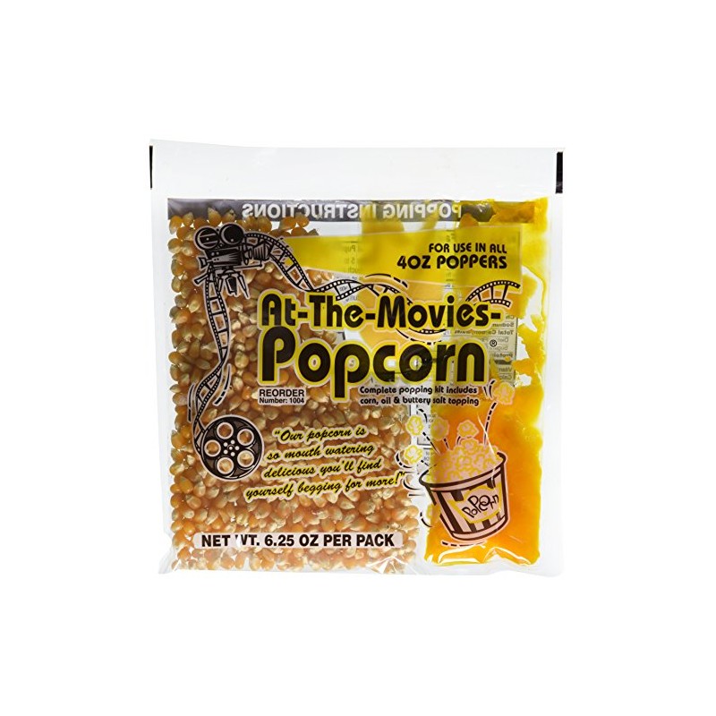At-The-Movies Popcorn & Coconut Oil Portion Packs-Case of 24 (4oz