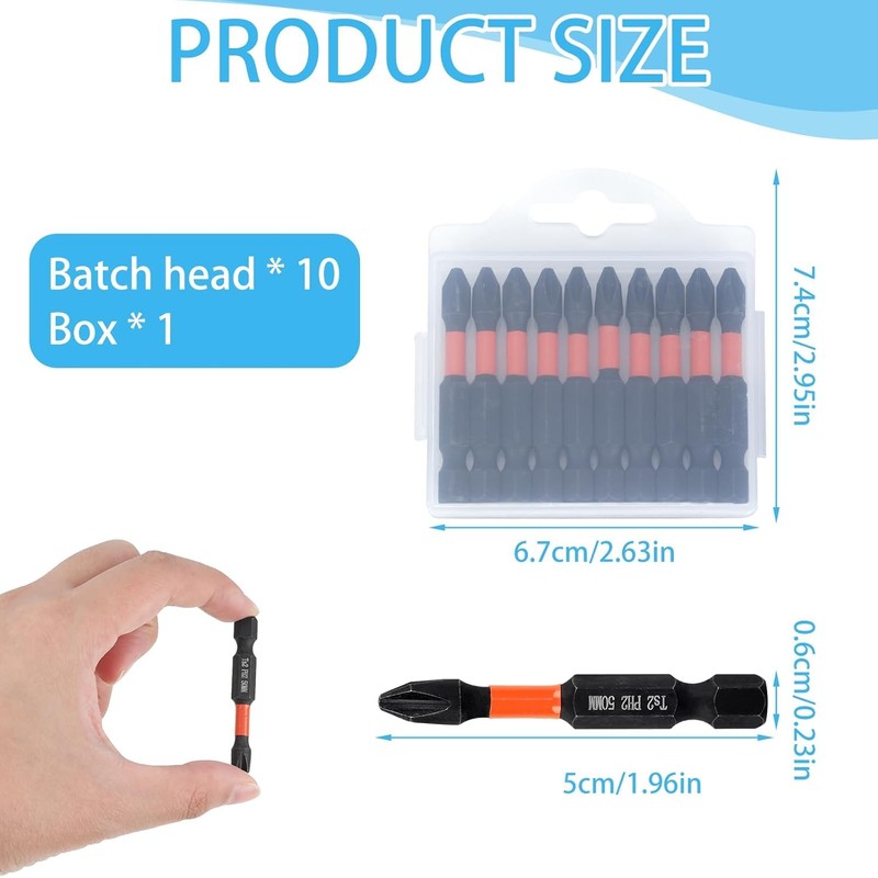 Screwdriver Bits,10pcs PH2 Impact Duty Phillips Screwdriver Drill Driver Bits
