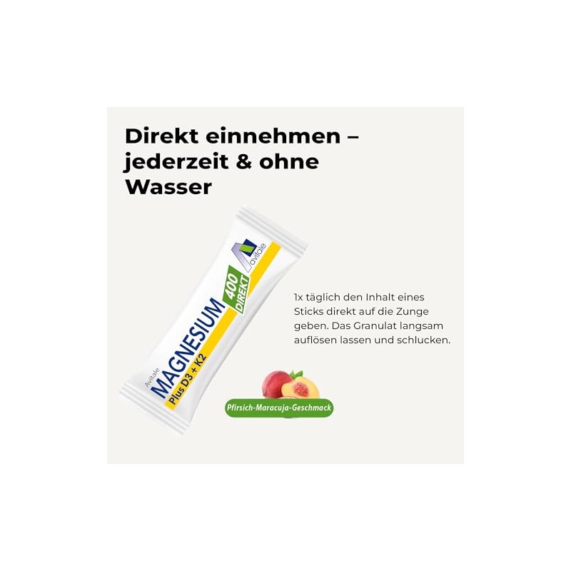 Magnesium 400 + D3 + K2 directly with delicious peach-passion
