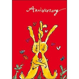 Woodmansterne Anniversary Card (7335) - Quentin Blake - Rabbits in Love by Woodmansterne