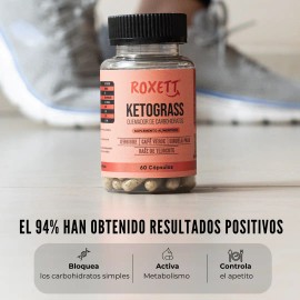 Ketograss Quemador Carbohidratos Natural Capsulas Bajar Inhibidor Apetito Regula Control Peso Sabor
