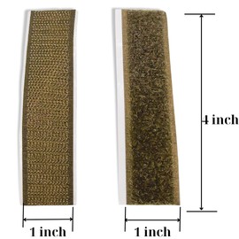 15 Sets Khaki Hook and Loop Strips with Adhesive 1 inch Width Strong Green Adhesive Fasten Tape 4 inch Lenght Double Sided Hook and Loop Strips for Sewing DIY Craft Home Office