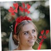 Baluue 1Set Valentine's Day Heart Headband Glitter Headdress with Wand