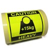 Caution Heavy Warning Labels, 15kg Weight Symbol, 76x50mm, Yellow, 400