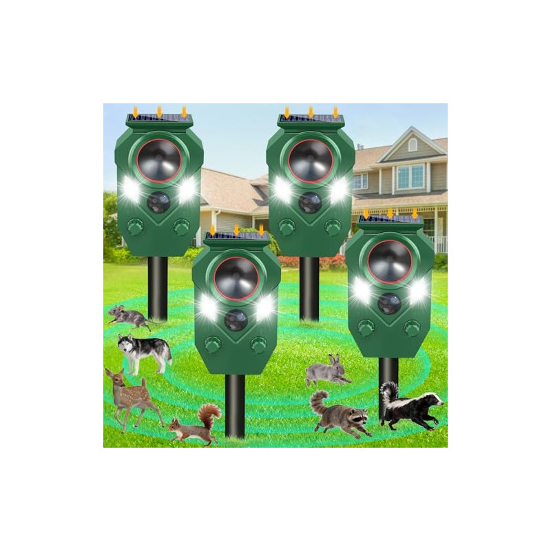Ultrasonic Animal Repeller Outdoor,Cat Repellent & Deterrent with PIR Sensor