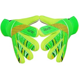 Jalunth Goalkeeper Goalie Soccer Gloves Kids Youth Goal Keeper Field Player Glove Boys Girls Ages 4-6 Years Old Anti-Slip Latex Palm Soft Pu Hand Back Green Size 5