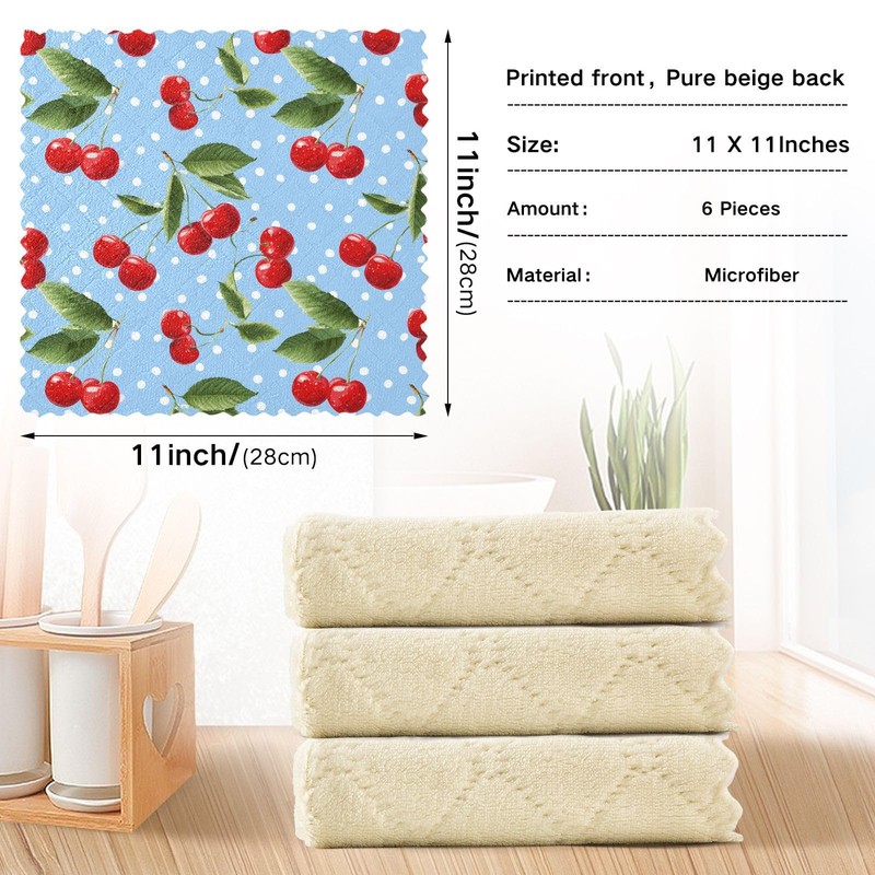 Eyanle Kitchen Towels 6 Pack Dish Cloths for Washing Dishes
