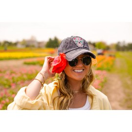 Funky Junque Womens Baseball Cap Distressed Vintage Unconstructed Embroidered Patch Hat, Sugar Skull - Black, One Size