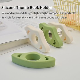 3 PCS Thumb Book Page Holder, Silicone Book Thumb Page Holders for Reading Hands Free, Book Finger Opener Holder, Reading Accessories for Book Readers Lovers Gifts (Small (0.76"))
