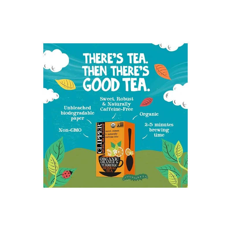 Clipper Tea Té Orgánico Naranja Y Cúrcuma 20 Bolsitas