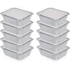 Pack of 50 Aluminium Disposable Foil Food Container with Lids,