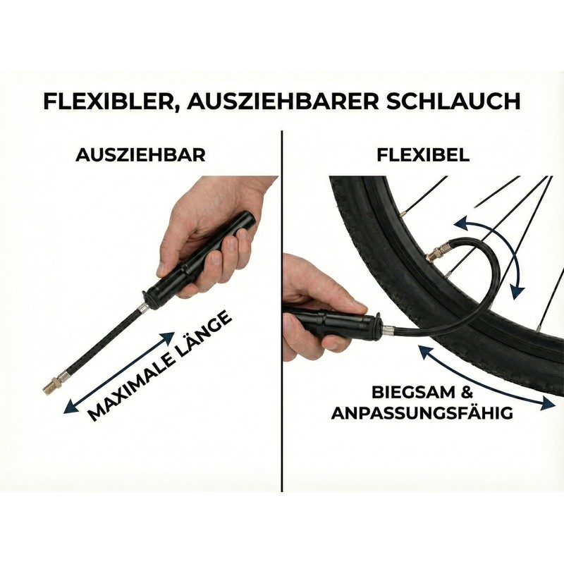 Pompa per bicicletta piccola, 11 bar (160 PSI), peso leggero