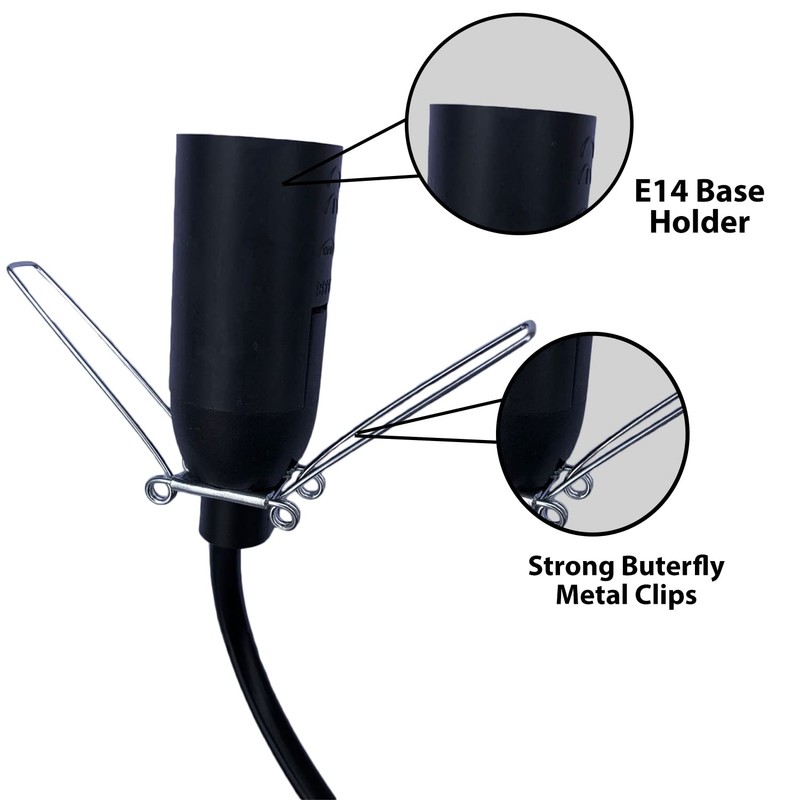 SPHIRES Salt Lamp Cable, Lamp Replacement Electric Cable with Metal