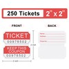 L LIKED 250 Raffle Tickets, Red (4 Color Selection),Double Roll,50/50
