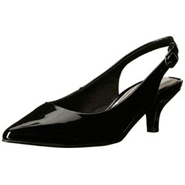 Easy Street Women's Faye Pump, Black Patent, 10 Wide