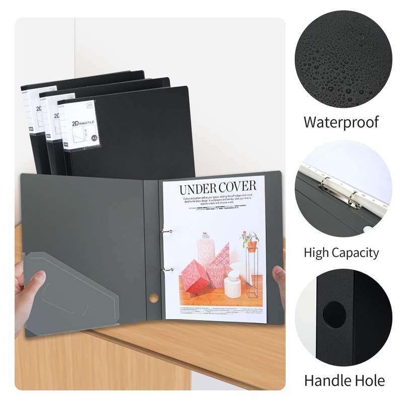 URbantin 2 Ring Binders 0.8 Inch D Ring,4 Pack D