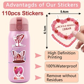 BDSHUNBF Pack of 100 Singers Chappell Stickers, Roan Cartoon Graffiti, Music Stickers, Vinyl Stickers, Waterproof Stickers for Girls, Adults, Teen, Laptop, Skateboard, Bike, Luggage