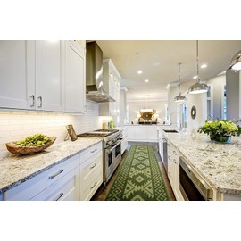 ORFA HOME Custom Length Hallway Runner Rug,Slip Resistant,Southwestern Green, 26 Inch X 21 feet, Sold and Priced Per Foot