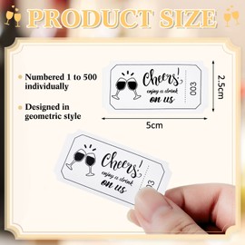 500 Pieces Drinks Tokens This Drink Is on Us Drink Tickets Wedding Drink Tickets Roll for Events Drink Tokens for Weddings Parties for Beverage Drinks Wedding Party Supplies (Zart Stil)