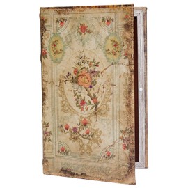 Microkize Decorative Vintage Book Shaped Trinket Storage Box Rose Pattern -24A-001,French Vintage Book Box Coffee Table Decoration