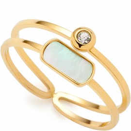 Leonardo 32025319 Women's Ring Stainless Steel Mother of Pearl, Stainless Steel, No Gemstone