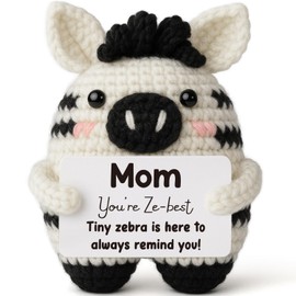 Sensi Blue Cute Zebra Crochet, Gift for Mom from Daughter Son Kids, Mothers Day Birthday Valentine Christmas Stocking Stuffer for New Mom, I Love You, Best Mother Ever Memento,Sentimental Office Decor