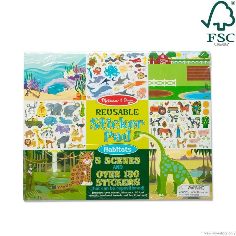 Melissa & Doug Reusable Sticker Pad: Habitats - 150+ Reusable