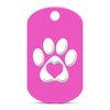 Love Paw Keychain GI Dog Tag Engraved with Heart Hot