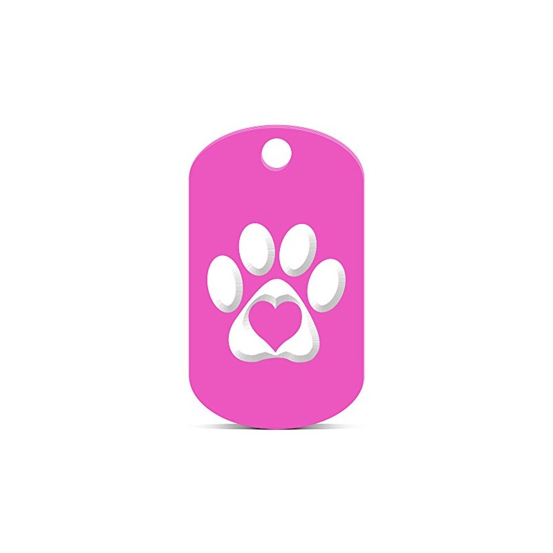 Love Paw Keychain GI Dog Tag Engraved with Heart Hot