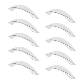 Gedotec Javo Drawer Handle Kitchen Arch Handle Metal Furniture Handles Chrome Kitchen Handle 64 mm Cabinet Handle Polished Chrome-Plated Handle for Drawers Pack of 10 Modern Design Handle with Screws