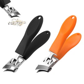 2 Pcs Toe Nail Clippers for Thick Nails,for Toenail,for Slanted,Generic Wide Jaw Opening Anti-Splash,Mens,Angled,Curved,for Fingernail and Premium Stainless Steel Sharp,for Adults Men Women Seniors