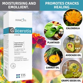 GliceroTIS Cream 50 g - Scars, Keratosis, Psoriasis, Relieving, Moisturising, Repairing - Cracked, Rough, Dry Skin - with Urea