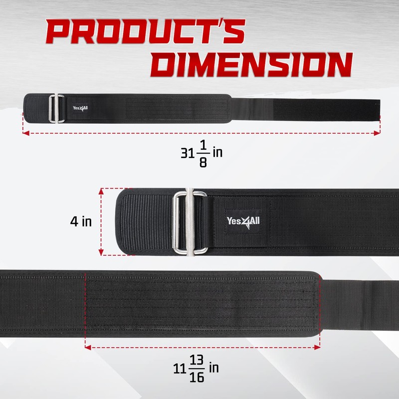Yes4All Durable and Comfortable Workout Belt - Perfect Self-Locking Weight