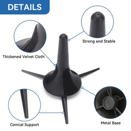 3 Leg Trumpet Stand and Holder, 17.5 x 10.5 x 10.5cm / 6.89 x 4.13 x 4.13inch Portable Trumpet Holder Brass Instrument Stands Detachable Trumpet Holder Stable Legs for Trumpet, Black