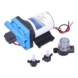 Fresh Water Pump, 11.3L/min 3.0GPM Micro Diaphragm Pump, DC Self Priming Pump with Filter, Pressure Pump for RV/Yacht/Agriculture Spraying, Quick and Convenient Installation(F42-101-055-101 (12V))