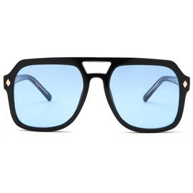 Pro Acme Vintage Oversized Aviator Sunglasses Trendy Retro 70s Sunglasses for Women Men（blue）